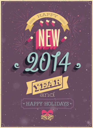 Vintage Christmas Poster. Vector illustration.のイラスト素材