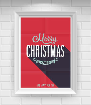 Vintage Christmas Poster. Vector illustration.のイラスト素材