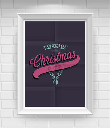 Vintage Christmas Poster  Vector illustration のイラスト素材