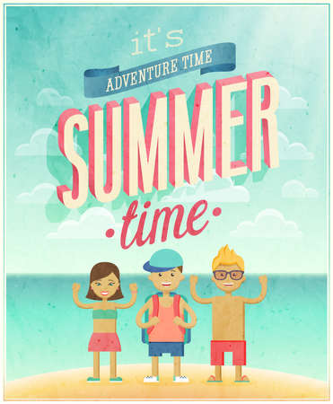 Summer Adventure poster. のイラスト素材