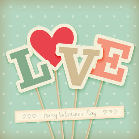 Valentine`s day card - scrapbook style.のイラスト素材