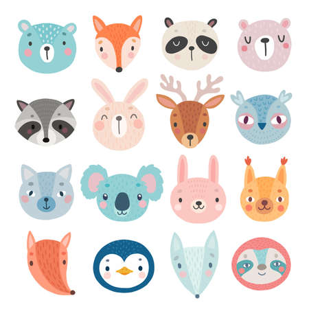 Cute Woodland animal charactersのイラスト素材