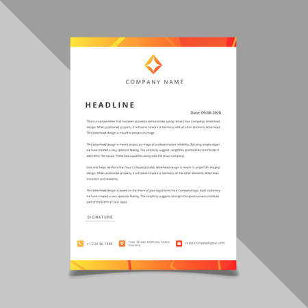 Business style gradient color letterhead template for your project design.のイラスト素材