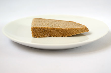 The bread at white plate