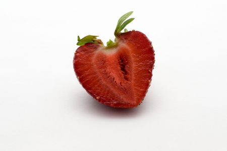 Half of Strawberry on the white backgroundの写真素材
