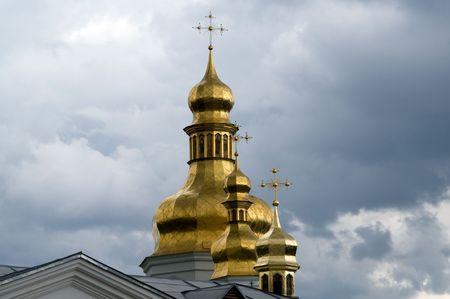 Orthodox Church on territory of Kiyv-Pechersk Lavraの写真素材