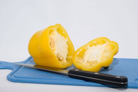 Fresh, colorful vegetable on a bord on a white background closeupの写真素材