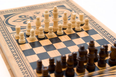 Placed on the board for chess games closeup