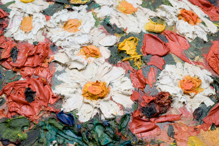 Background beautiful slice of paintings, which is unusual technologyの写真素材