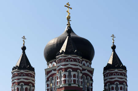 The main church of St. Panteleimon's female monastery. Fragment.  Kiev, Ukraine.の写真素材