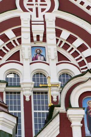 The main church of St. Panteleimon's female monastery. Fragment.  Kiev, Ukraine.の写真素材