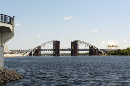 Construction of a new bridge across Dnieper in Kyiv