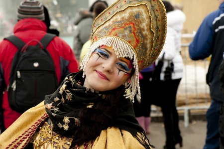 Meeting Spring Festival-Carnival in Kiev 17.03.2013 at the Exhibition of achievements of national economyのeditorial素材