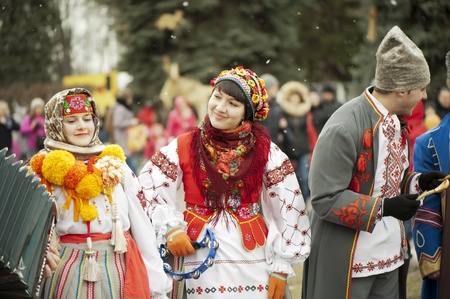Meeting Spring Festival-Carnival in Kiev 17.03.2013 at the Exhibition of achievements of national economyのeditorial素材