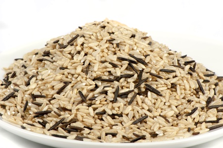 Mixture of black rice with wild gray close upの写真素材