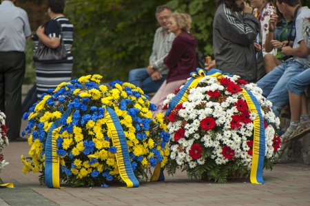 Opposition rally in independence day of Ukraine in Kiev, August 24, 2013のeditorial素材