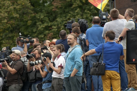 Opposition rally in independence day of Ukraine in Kiev, August 24, 2013のeditorial素材