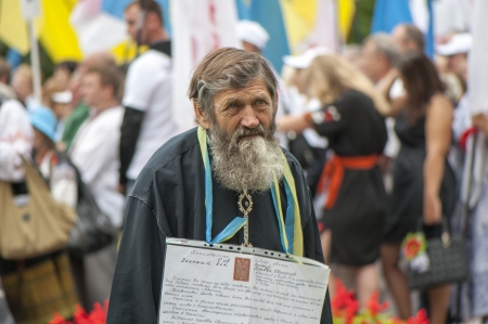 Opposition rally in independence day of Ukraine in Kiev, August 24, 2013のeditorial素材