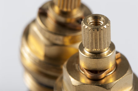 Valve and disc faucets close upの写真素材