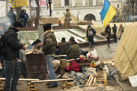 Opposition rally in Kiev, December 17, 2013 during the political crisis in Ukraineのeditorial素材
