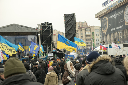 Opposition rally in Kiev, December 17, 2013 during the political crisis in Ukraineのeditorial素材