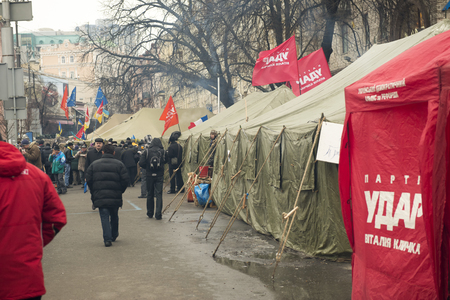 Opposition rally in Kiev, December 17, 2013 during the political crisis in Ukraineのeditorial素材