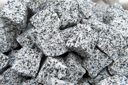 Facing the building material of the close up, the stone の写真素材