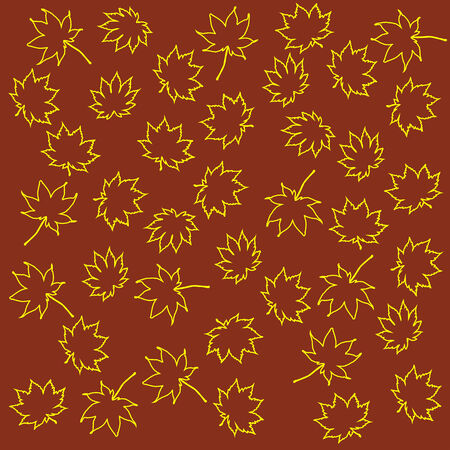 Stylized Maple leaves on a background of terracotta substrateのイラスト素材