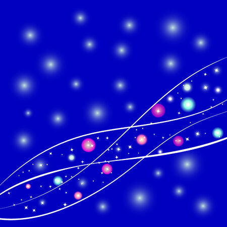 Abstract illustration on the space theme, blue sky with Shining starsのイラスト素材