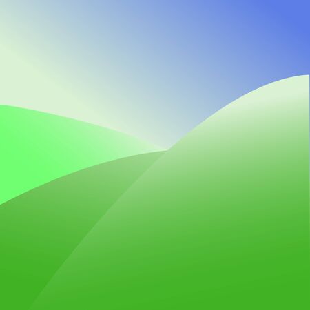 Abstract vector graphic green hills on the background of the blue skyのイラスト素材