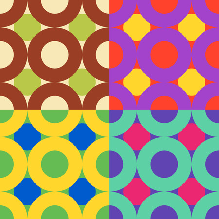 Set color of seamless patterns from the correct circles and ringsのイラスト素材