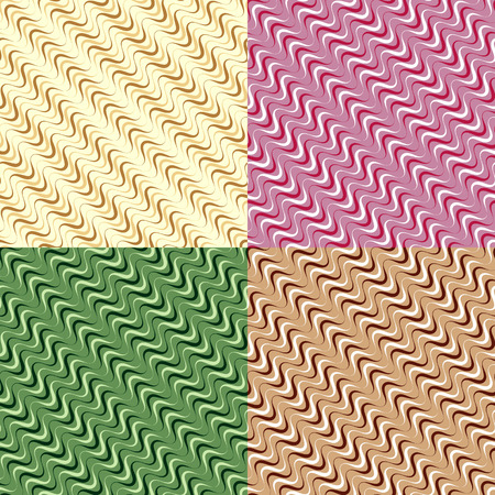 Set color of seamless patterns of wavy slanted linesのイラスト素材