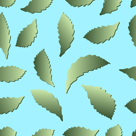 Green floral seamless pattern from leaves of plantsのイラスト素材