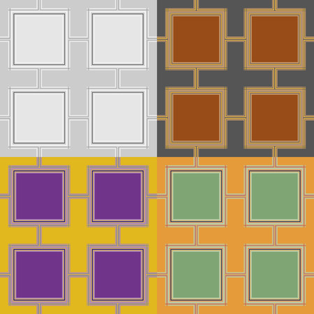 Set of seamless vector pattern of squares on a plain backgroundのイラスト素材