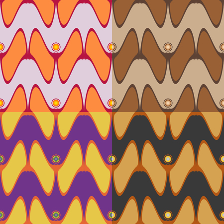 Set of seamless vector pattern of round and oval shapesのイラスト素材