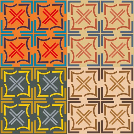 seamless geometric pattern in four colorsのイラスト素材