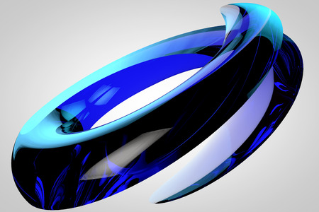 Abstract  in the form of fragmentation rings with lacquered surface and sharp edges, 3D render high resolutionの写真素材