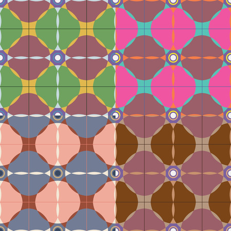 Set of color abstract vector seamless patternsのイラスト素材