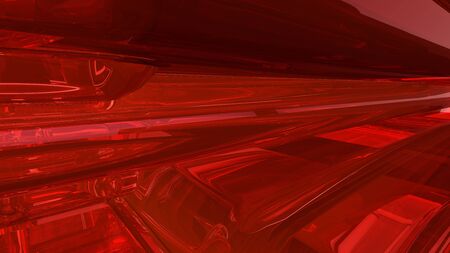 Abstract red highlights, 3D computer rendering a brilliant generation of glass surfaceの写真素材
