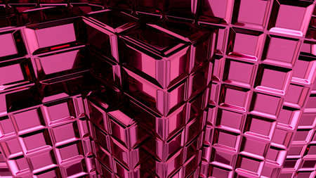 Abstract pink cubic geometric futuristic background 3d rendering computer simulation
