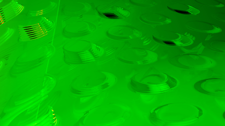 Abstract green glass futuristic background 3d rendering computer simulationの写真素材