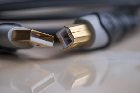 Computer electronic digital plugs for data transfer close-upの写真素材