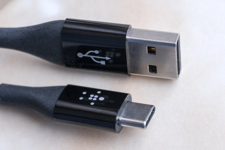 Computer electronic digital plugs for data transfer close-upの写真素材