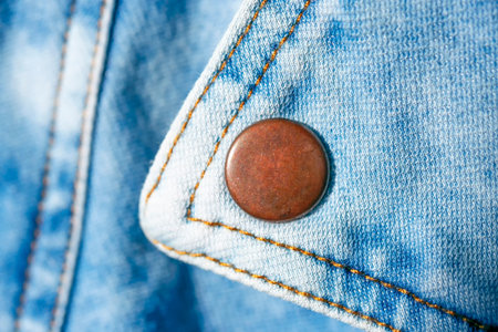 Blue denim background shot with shallow depth of field close-up macro