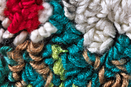Element of color panels, hand-made embroidery on fabric with ancient embroidery technique, family...