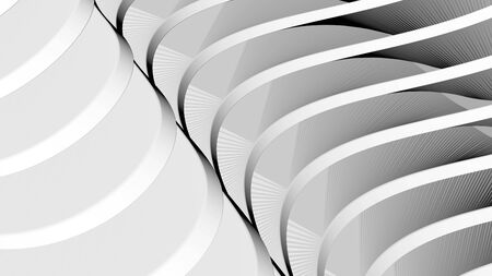 3d rendering abstract artwork in minimalism style light background in white colors with wavy lines with surface structureの写真素材