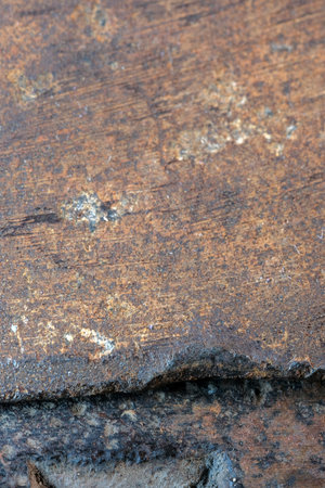 Rusty textured metal background close-up macro photography