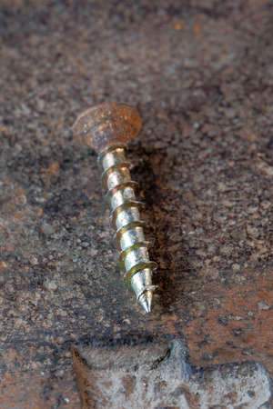 Rusty textured metal background close-up macro photographyの写真素材