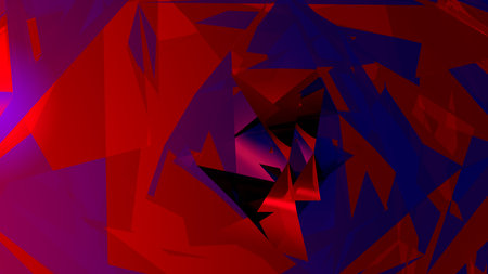 Abstract art background illustration computer 3D render stylized red and blue textured surfacesの写真素材