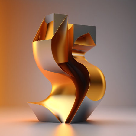 Bright 3D abstract modern fantasy illustration with plastic and sharp edges and shapes on the plane. AI generated illustration.の写真素材